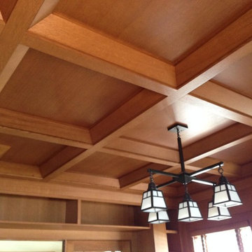 Frank Lloyd Wright style coffered ceiling