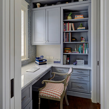 Gray Painted Cabinetry in Home Office