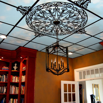Hand Painted Wrought Iron Decorative Art in Ceiling and Wall Murals.