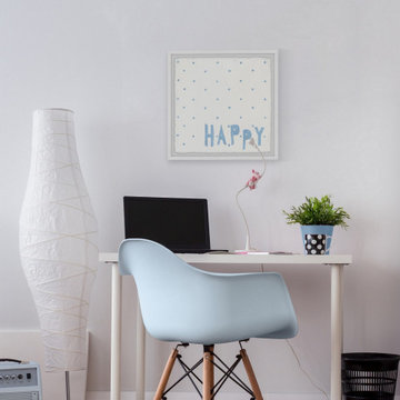 "Happy in Blue" Framed Painting Print