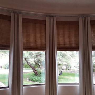HD Woven Wood shades with Drapery Panels