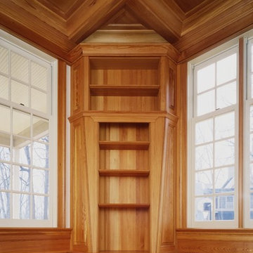 Heart Pine Office; Angled Bookcases