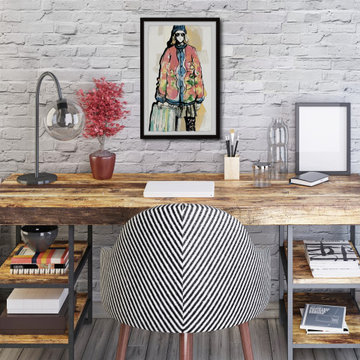 "Hippie Girl" Framed Painting Print