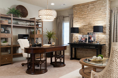 Inspiration for a transitional home office remodel in Other
