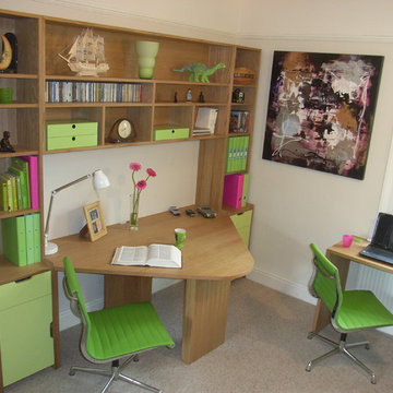 home office design in oak veneer
