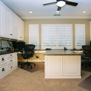 Mid-sized elegant home office photo in Orange County