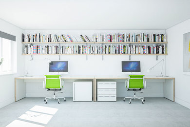 ロンドンにあるコンテンポラリースタイルのおしゃれなホームオフィス・書斎の写真