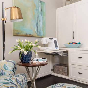 Home Office in Luxe Transitional Hi-Rise Residence