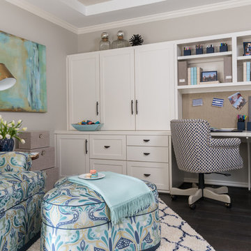 Home Office in Luxe Transitional Hi-Rise Residence