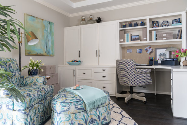 Transitional Home Office by Dona Rosene Interiors