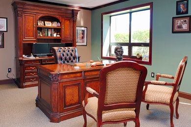 Inspiration for a timeless home office remodel in Providence