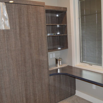 Home Office Murphy Bed in Mirror Finish Laminate