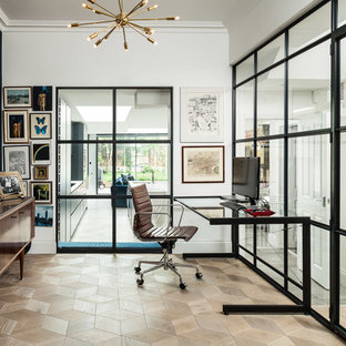 Inspiration for a contemporary home office in London.