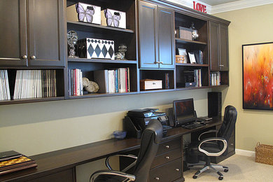 Example of a large classic home office design in San Diego