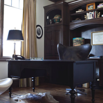 Home Office with Large Freestanding Desk