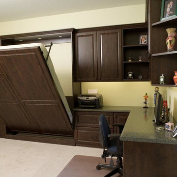 Home Office with Wall Bed - Traditional
