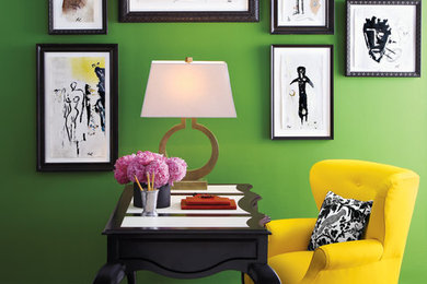 Design ideas for an eclectic home office in Dallas.