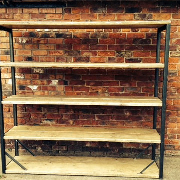 Industrial Mill Reclaimed Wood Shelving Unit
