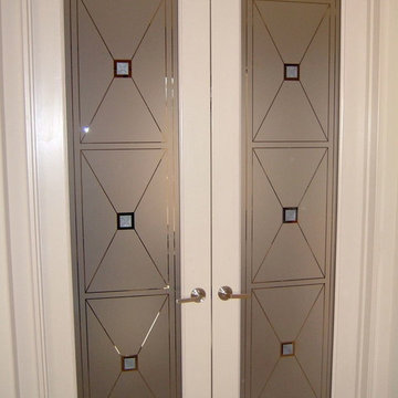 Interior Glass Doors with Obscure Frosted Glass Designs - Cross Hatch
