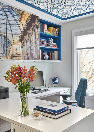 Transitional Home Office by CO Interiors