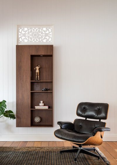 Midcentury Home Office by JMK Joinery Pty Ltd