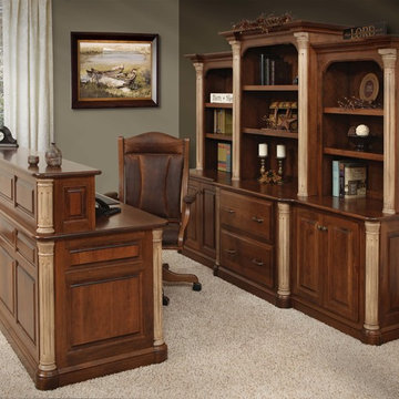 Jefferson Amish Crafted Office Suite in Cherry Hardwood