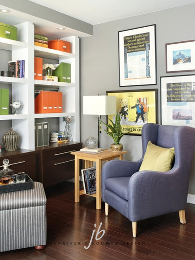 Contemporary Home Office by Jennifer Brouwer (Jennifer Brouwer Design Inc)