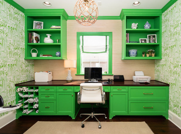 Transitional Home Office by Penberthy Custom Builders