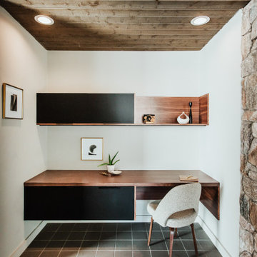 75 Southwestern Gray Floor Home Office Ideas You'll Love - October, 2022 | Houzz