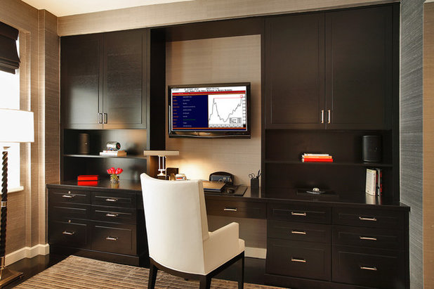 Contemporary Home Office by Kitchen Designs by Ken Kelly, Inc. (CKD, CBD, CR)