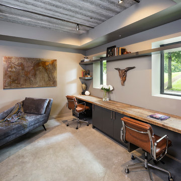 75 Concrete Floor Home Office Ideas You'll Love - November, 2022 | Houzz