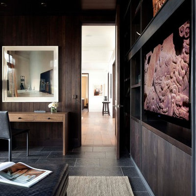 Example of a transitional freestanding desk home office design in Minneapolis