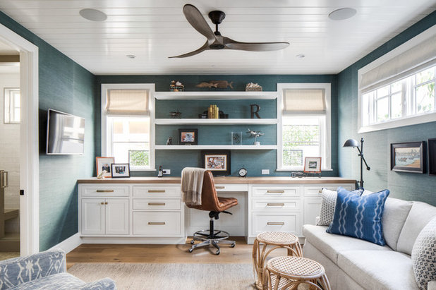 Beach Style Home Office by Patterson Custom Homes