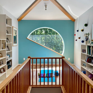 Loft library and yoga room