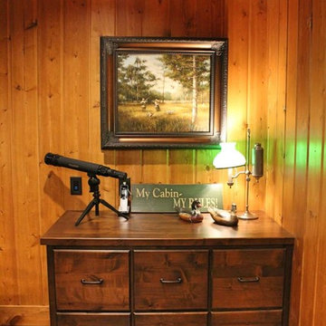 Log Lodge Office Built In Cabinetry Filing Cabinet