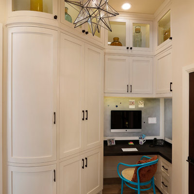 Inspiration for a transitional built-in desk home office remodel in San Francisco