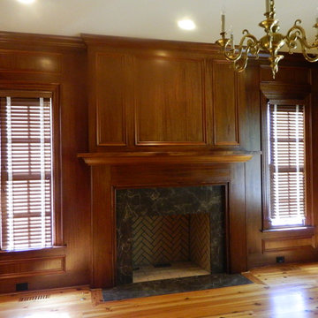 Mahogany Paneled Room Including Fireplace and Mantle