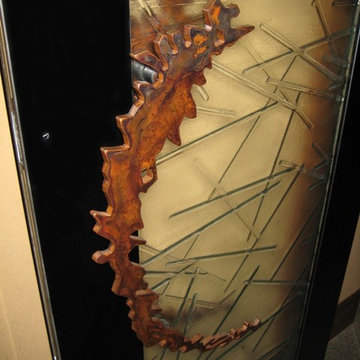 Metalwork:  Carved Steel Door Pull