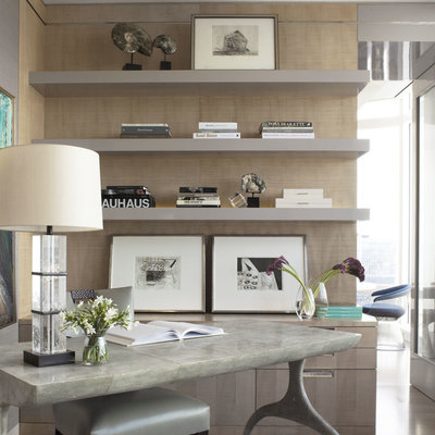 Trendy freestanding desk home office photo in San Francisco