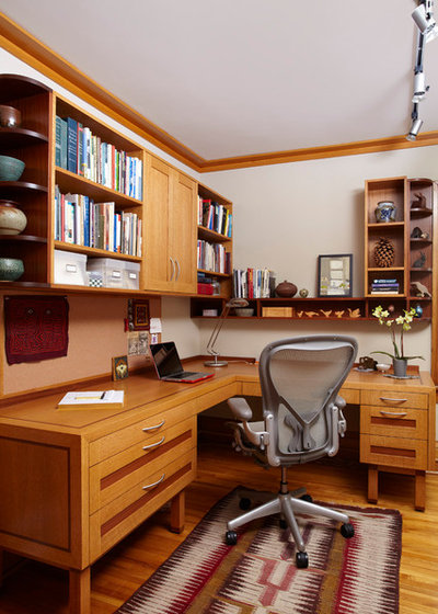 Craftsman Home Office by Ingrained Wood Studios
