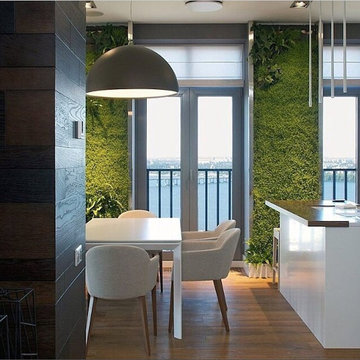 Modern Interior Design with GreenSmart Decor Artificial Hedge Panels