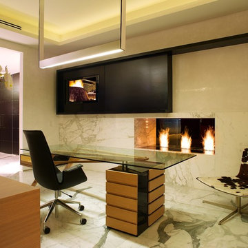 Modern Linear Fireplace