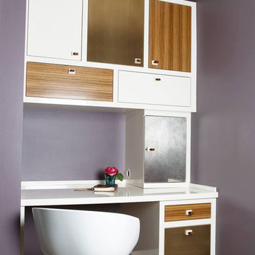 Modern Style Desk Meets Zebra Wood