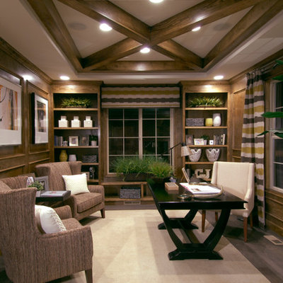 Home office - traditional freestanding desk home office idea in Denver