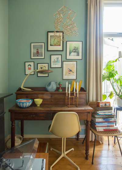 Eclectic Home Office & Library by Margot Hartford Photography