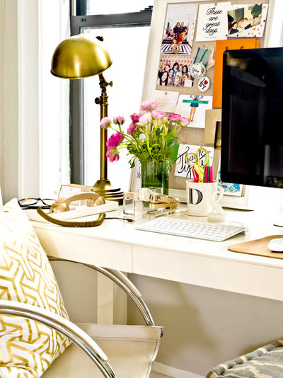 Eclectic Home Office My Houzz: Pretty Meets Practical in a 1920s Walk-Up