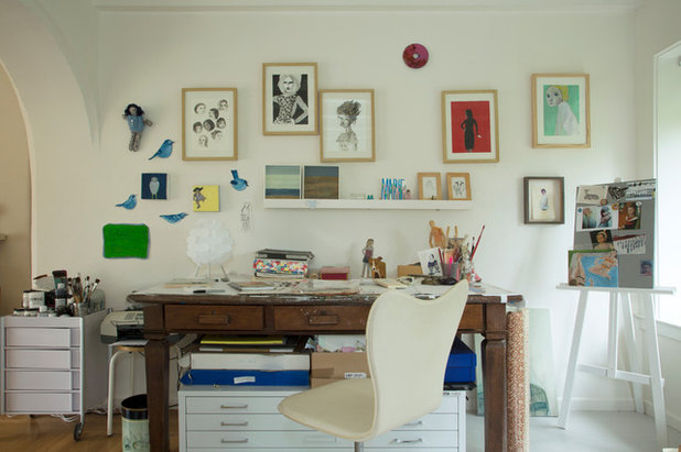 Eclectic Home Office by Margot Hartford Photography