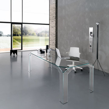 Nervi Glass Office Desk by Tonelli Design