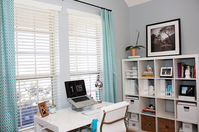 Inspiration for an eclectic home office in Houston.