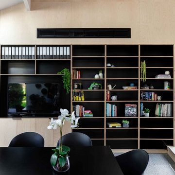 Office - custom plywood bookcase